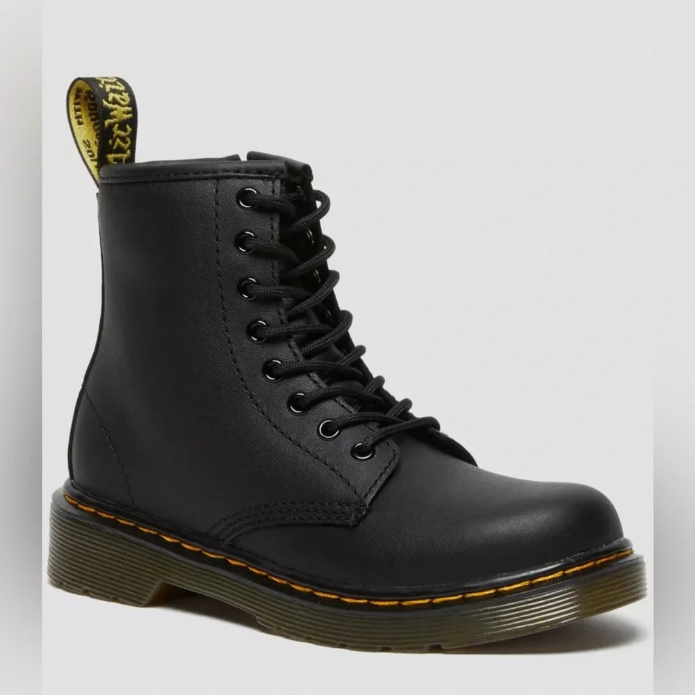 Dr. Martens Black Junior 1460 Softy T Leather Lace Up Boots Size 2 US $75